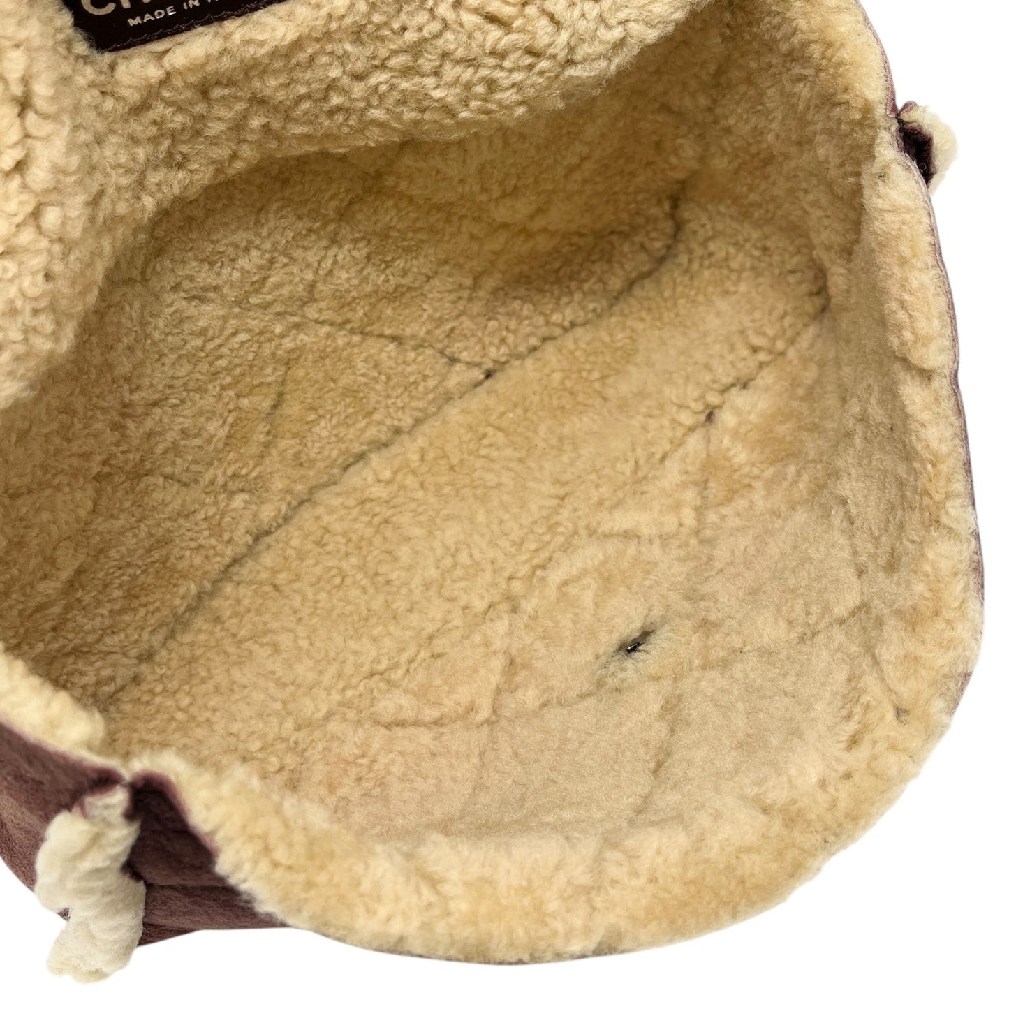 CHANEL Vintage CC Logo Mouton Matelasse Shoulder Bag Chain Brown Beige Suede