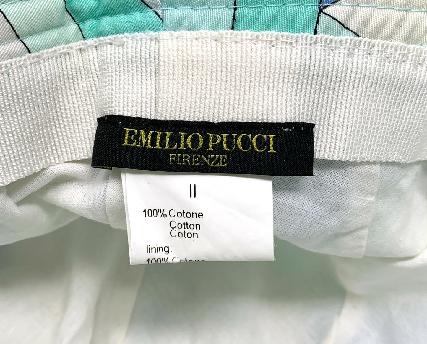 EMILIO PUCCI Logo Bucket Hat Accessory Green Blue Multicolor RankAB