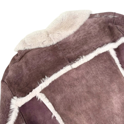 Christian Dior Vintage 2000 Cropped Fur Jacket #38 Dark Purple Suede 902361