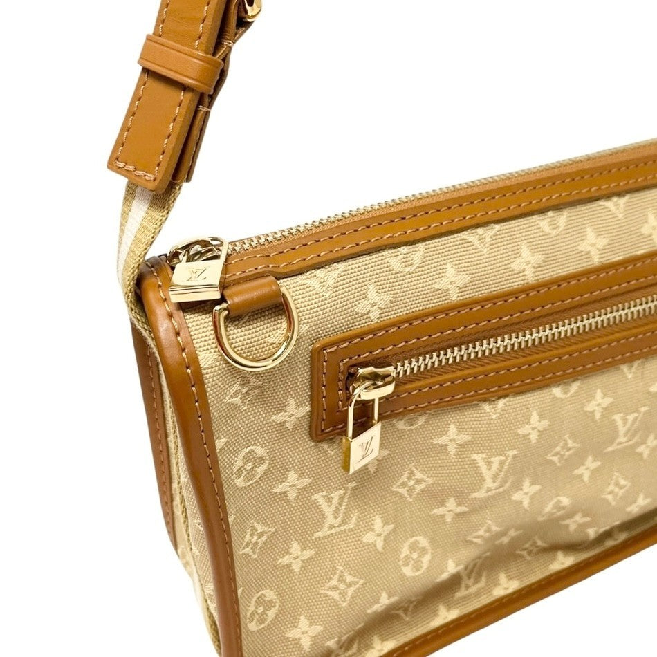 LOUIS VUITTON Vintage Logo Monogram Kathleen Pochette Shoulder Bag Beige Canvas