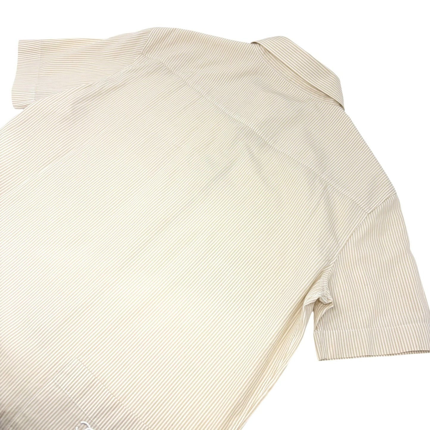CHANEL Vintage 99P CC Logo Button Up Shirt Top Short Sleeve #40 Beige Pocket