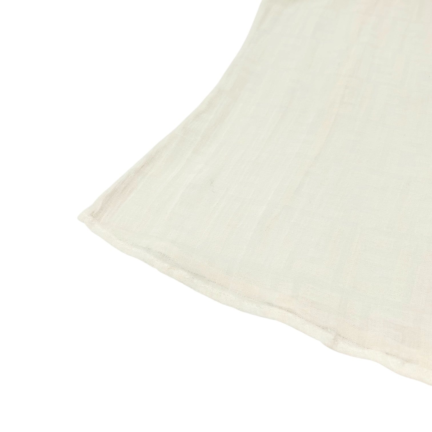 FENDI Vintage Zucca Monogram See-through Top Shirt Blouse #40 Beige White Cotton