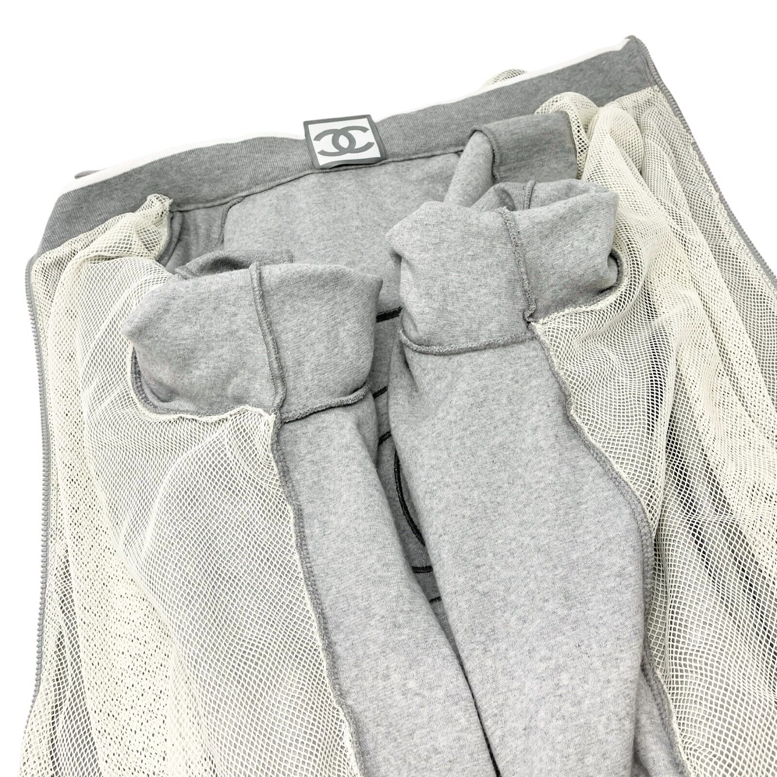 CHANEL Sport Vintage 09C CC Logo Zipped Hoodie #40 Jacket Terry Cloth Gray