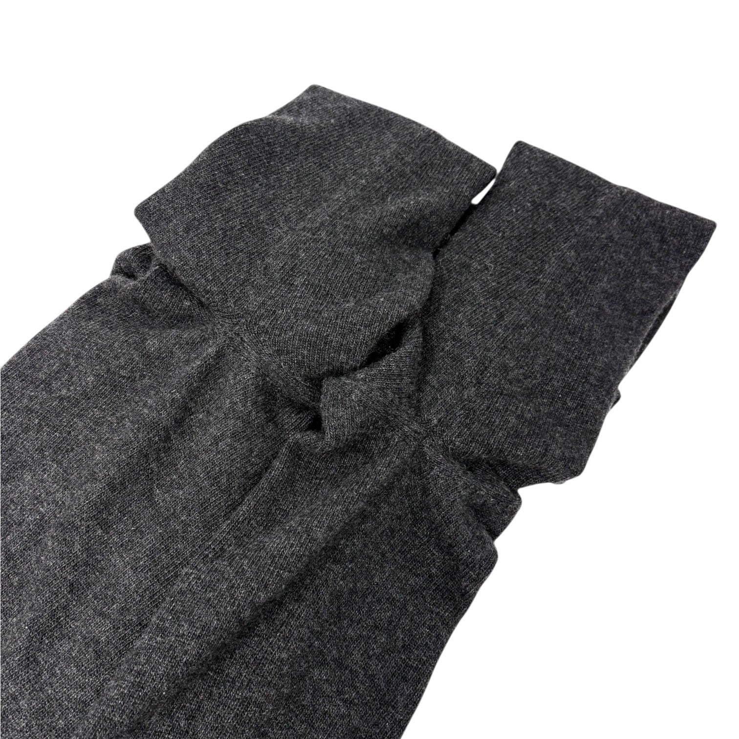 CHANEL Vintage CC Mark Logo Button Cashmere Knit Sweater Top Dark Gray Gold