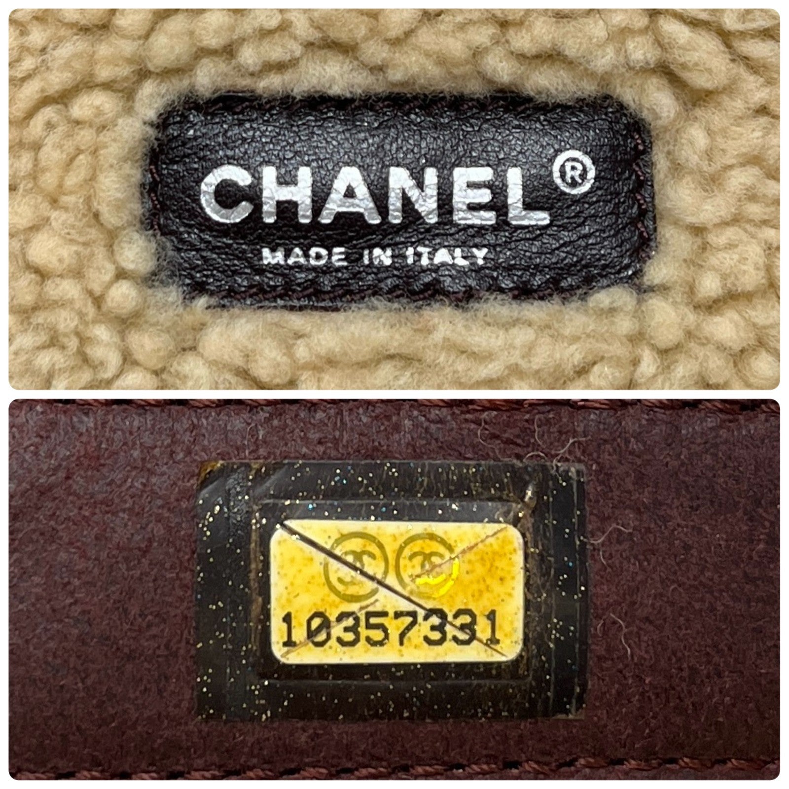 CHANEL Vintage CC Logo Mouton Matelasse Shoulder Bag Chain Brown Beige Suede