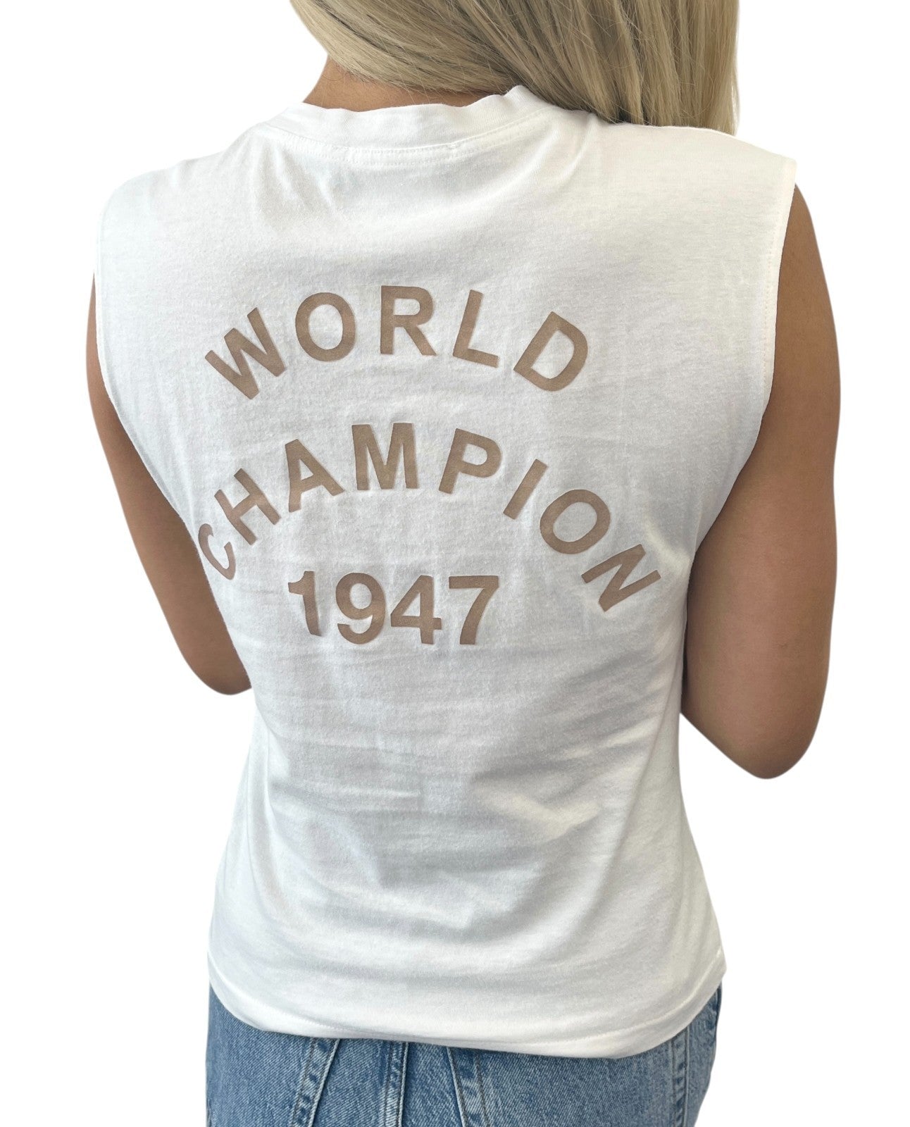 Christian Dior Vintage 2002 J'ADORE Tank Top #44 White Light Brown 902304