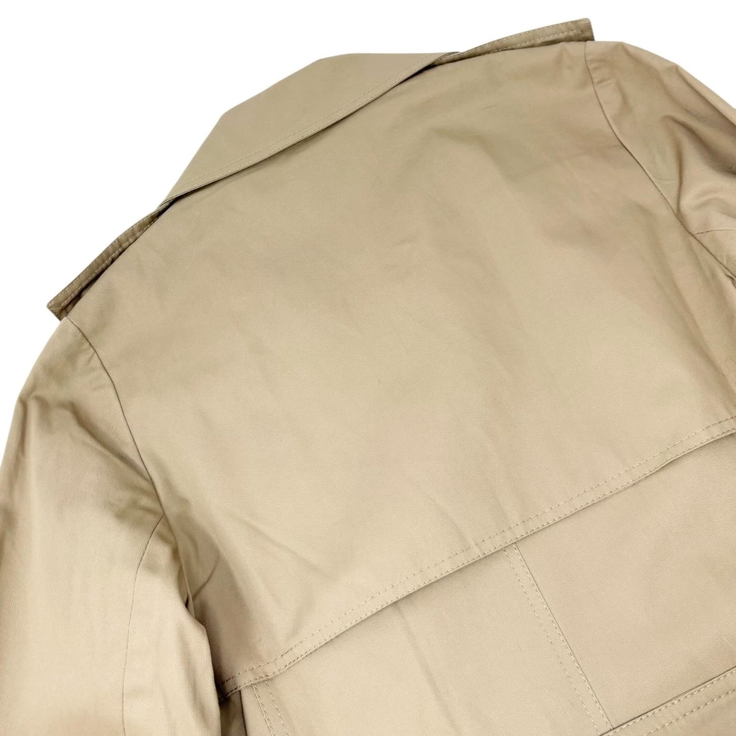 CELINE Vintage Macadam Logo Button Trench Coat Long Jacket #40 Beige Gold Cotton