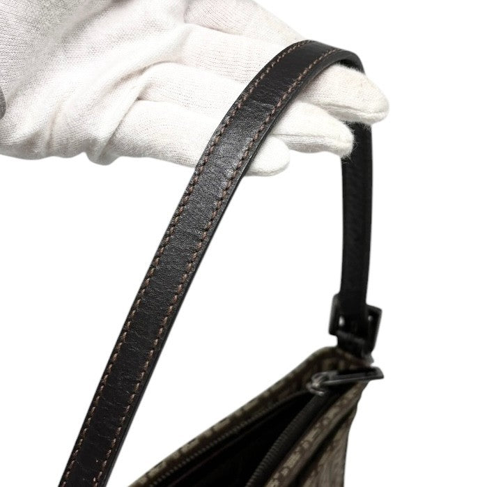 FENDI Vintage Logo Zucchino Shoulder Bag Pochette Brown Canvas Pocket 902351