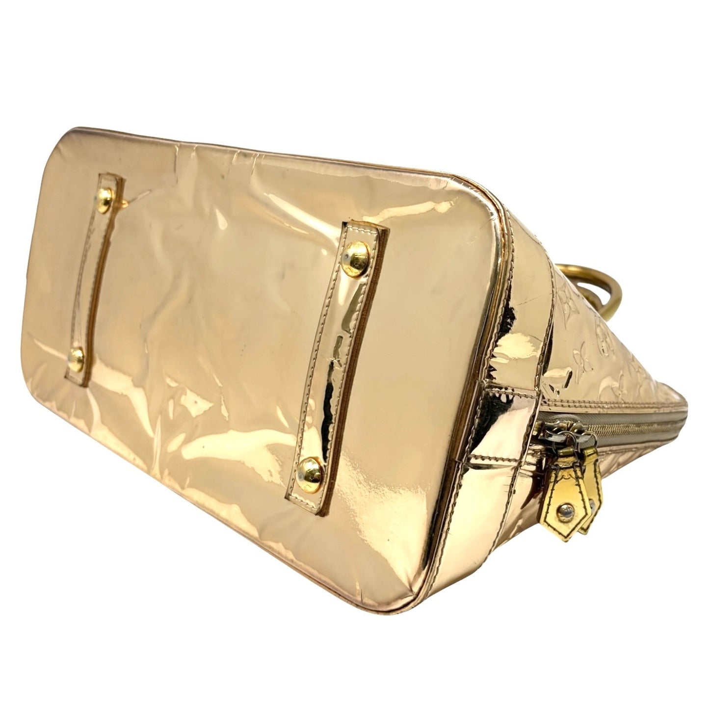 LOUIS VUITTON Vintage Monogram Miroir Alma GM Gold Tote Bag Patent 902558