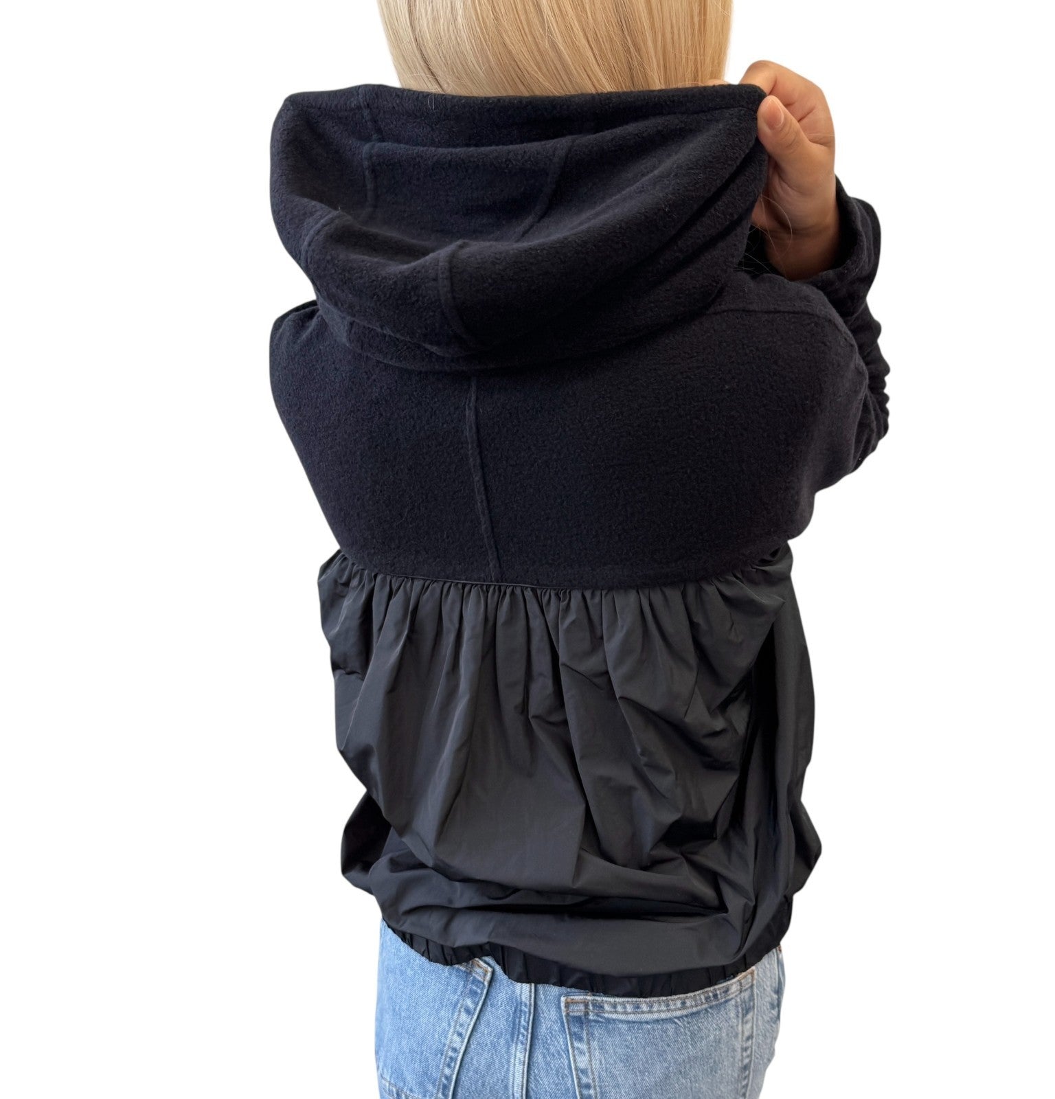 LOUIS VUITTON Vintage LV Logo Full Zip Up Hoodie Jacket #L Black Polyester