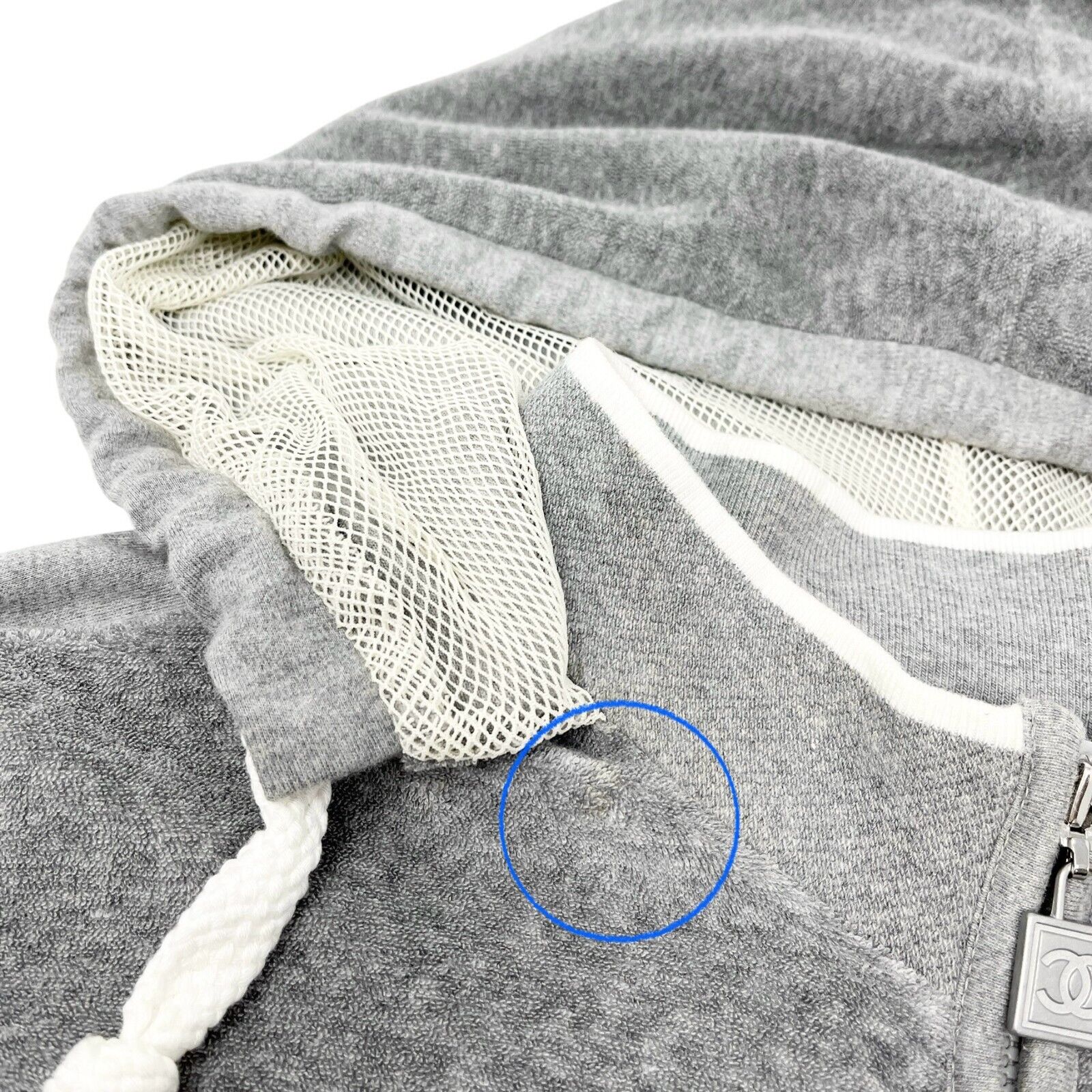CHANEL Sport Vintage 09C CC Logo Zipped Hoodie #40 Jacket Terry Cloth Gray
