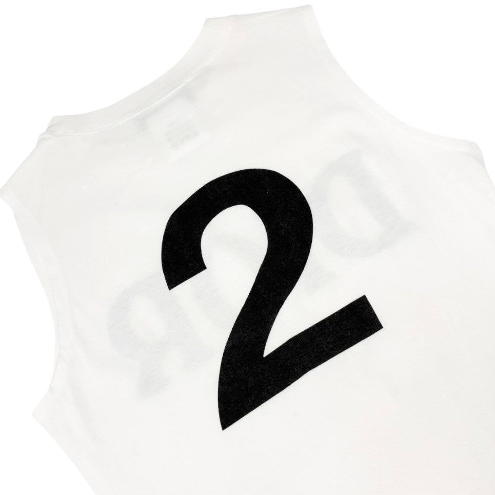 Christian Dior Vintage Big Logo Tank Top No.2 White Black #M Cotton 902305