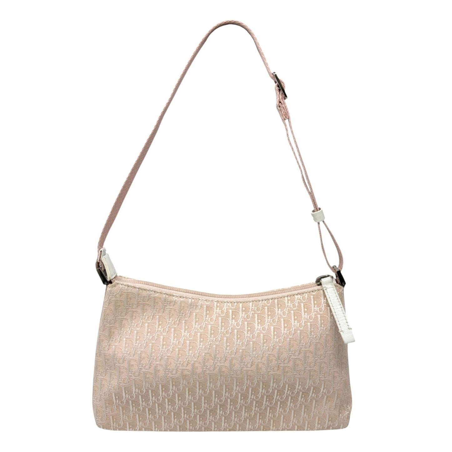 Christian Dior Vintage Trotter Monogram Logo Shoulder Bag Pink Canvas 901956