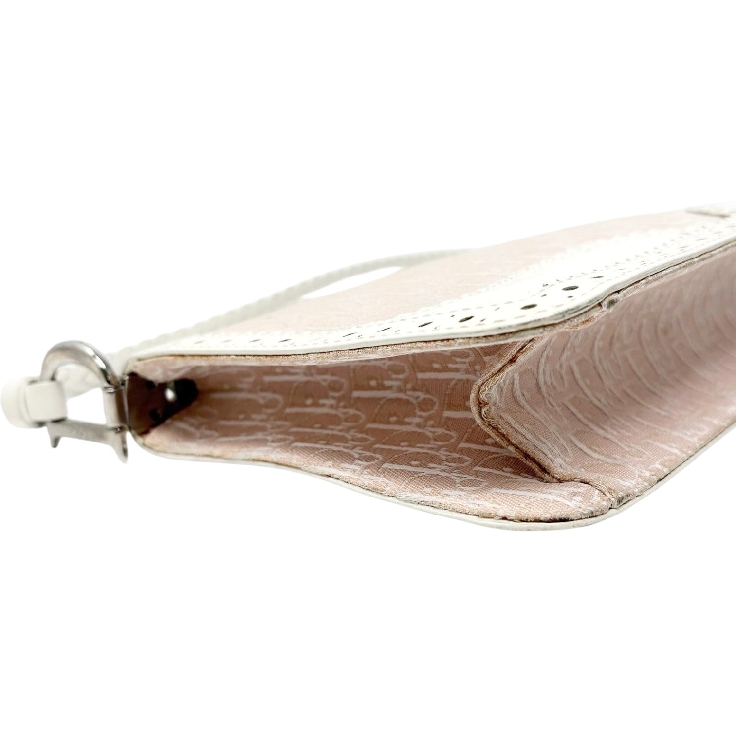 Christian Dior Vintage 2004 Trotter Monogram Logo Shoulder Bag Pink Leather