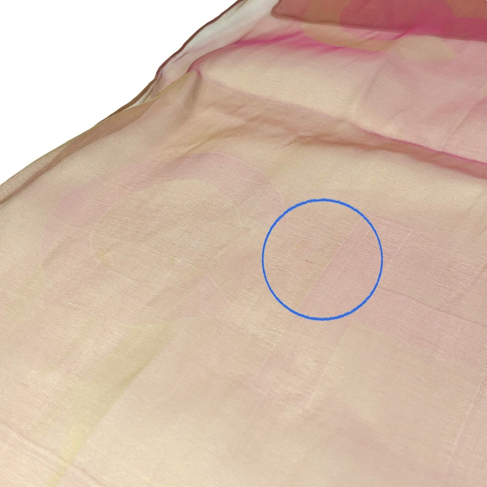 CHANEL Vintage Big CC Logo See-through Scarf Shawl Wrap Pink Cream Silk