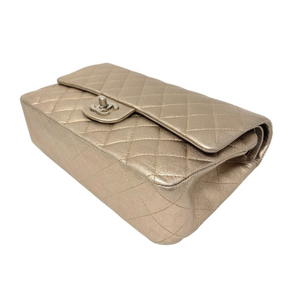 CHANEL Vintage CC Turnlock Quilted Chain Flap Bag 2 Way Metallic Gold 902919