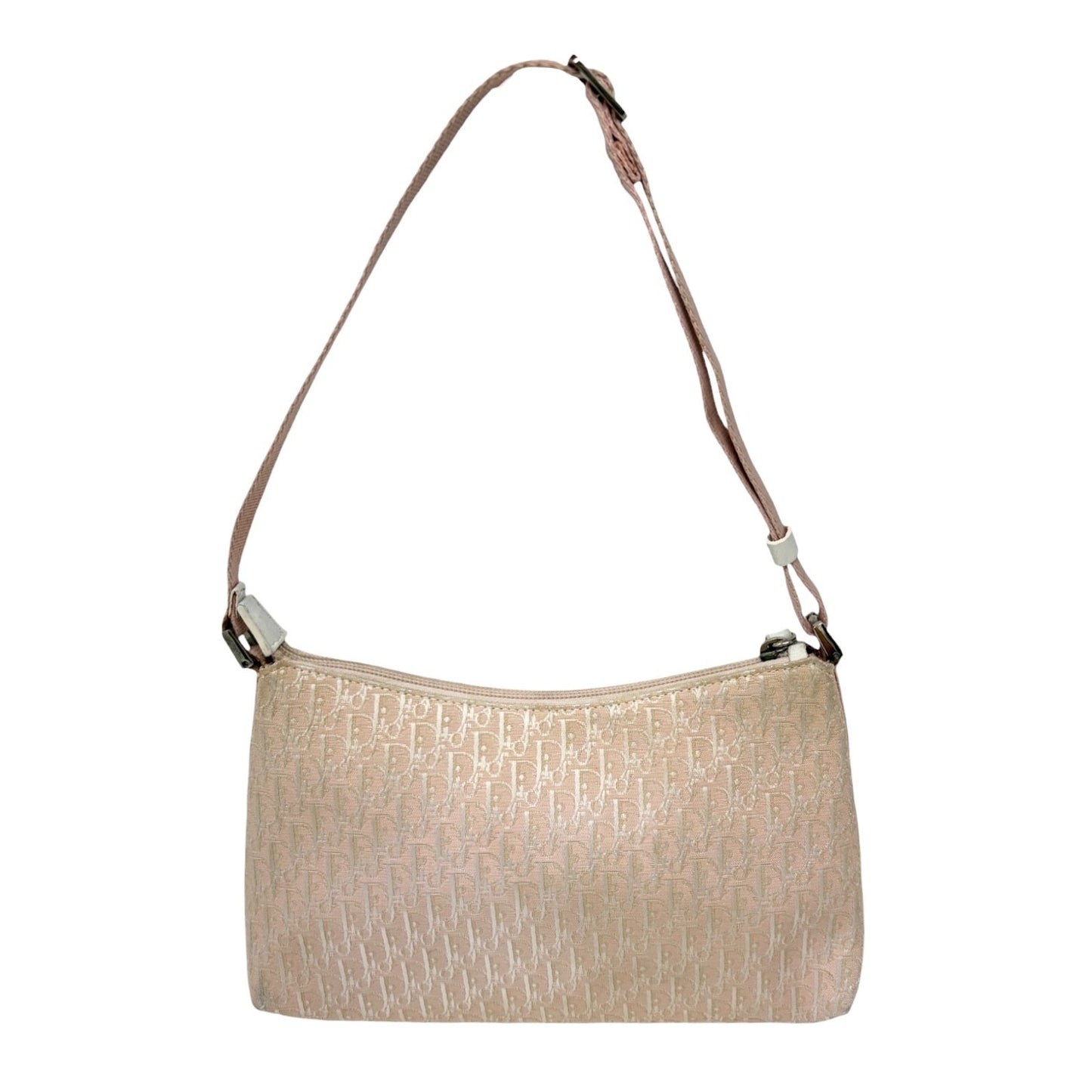 Christian Dior Vintage Trotter Monogram Logo Shoulder Bag Pink Canvas 901819