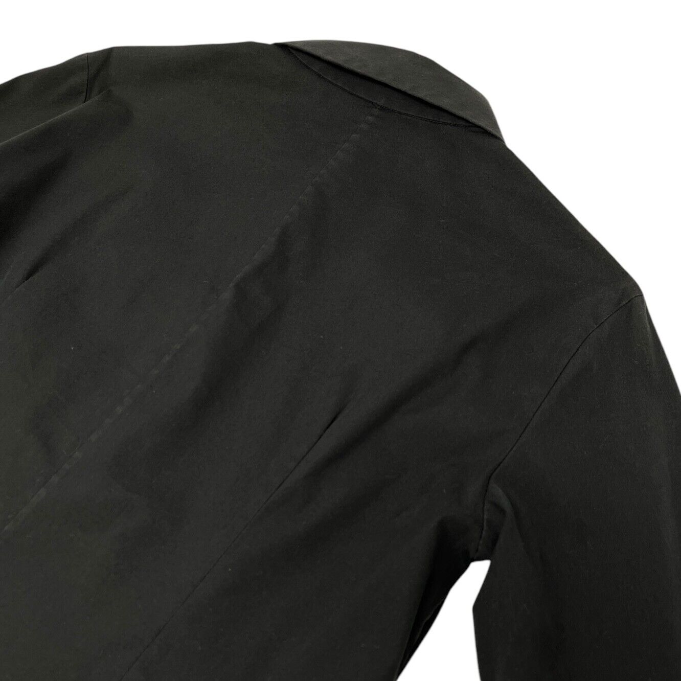 CELINE Vintage Macadam Logo Black Shirt #38 Blouse Top Black Silver Cotton