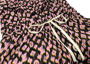 LOUIS VUITTON Vintage LV Monogram Tunic Top #36 Pink Black Cotton RankA