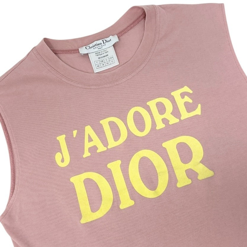 Christian Dior Vintage 2002 J'ADORE Logo Tank Top #44 Pink Sleeveless 902903