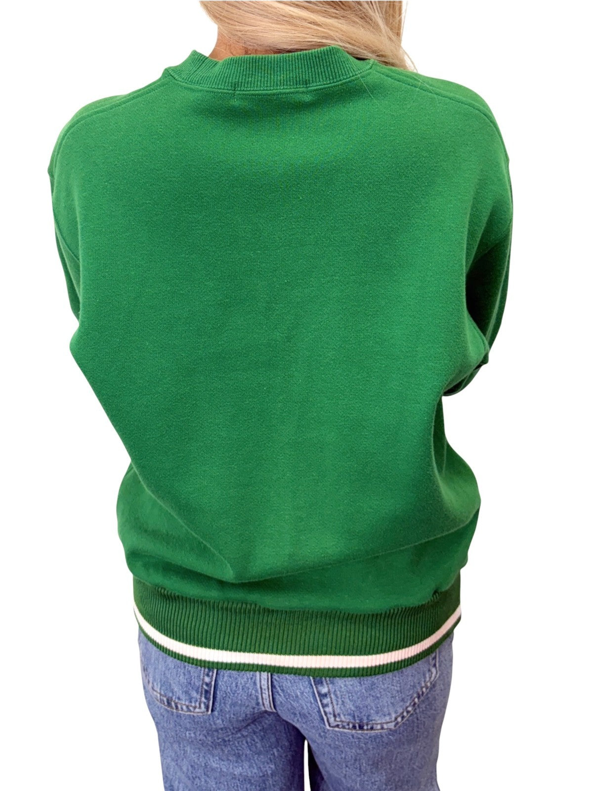Christian Dior Sports Vintage Logo Sweatshirt Top #S Green White 902839