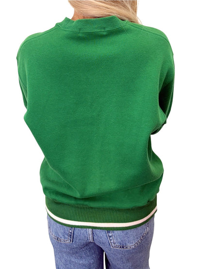 Christian Dior Sports Vintage Logo Sweatshirt Top #S Green White 902839