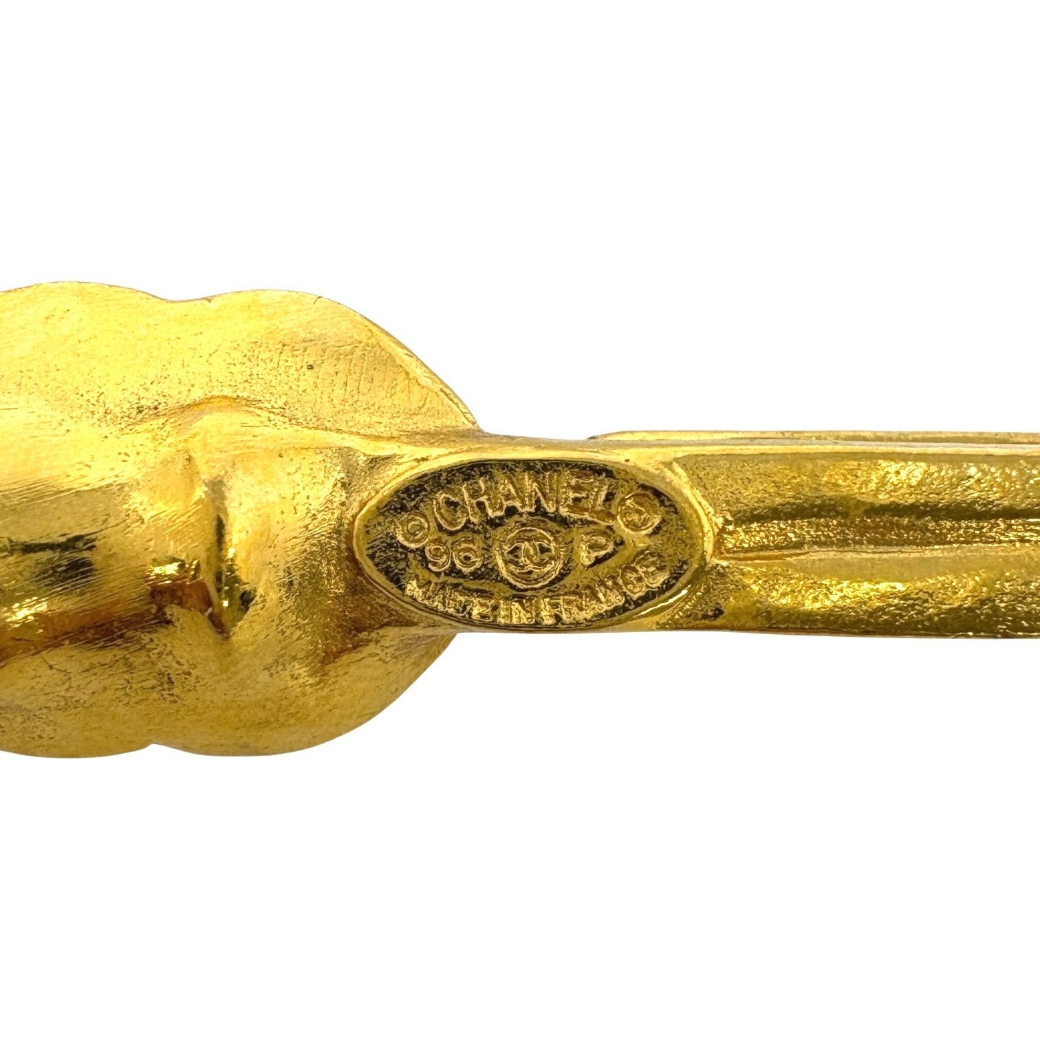 CHANEL Vintage 96P CC Metal Gold Star Floral Pendant Necklace Accessory Chain