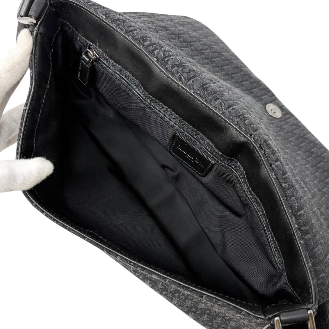 Christian Dior Vintage 2002 Trotter Monogram Street Chic 2way Bag Black Canvas