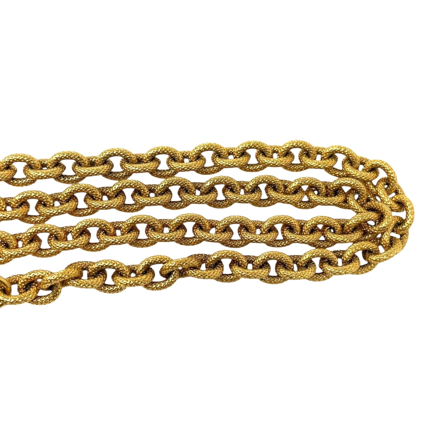 CHANEL Vintage 93A CC Logo Pendant Necklace Chain Gold Black Metal Accessory