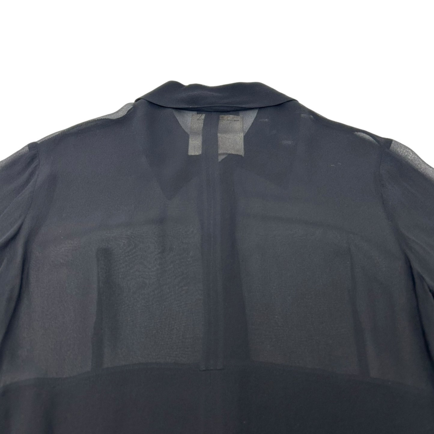 CHANEL Vintage 94A CC Logo See-through One-piece #38 Black Gold Wool Button