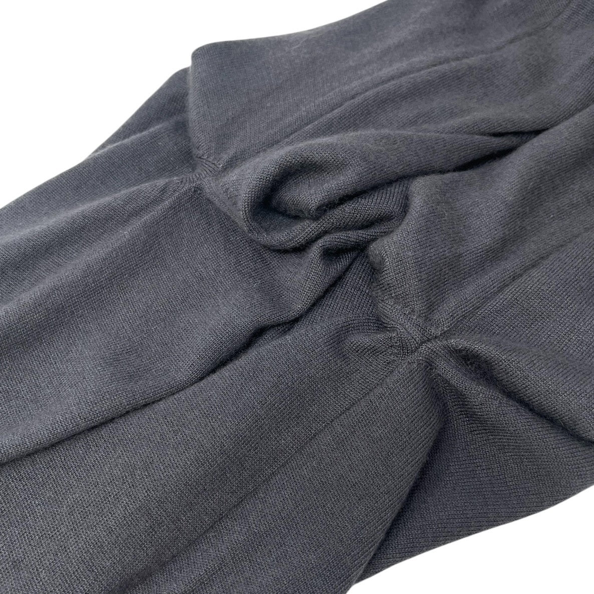 CHANEL Vintage CC Logo Turtleneck Sweater Top #36 Gray Gold Button Wool RankAB+
