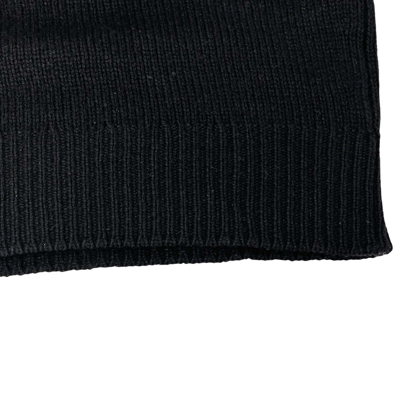 CHANEL Vintage 95A CC Logo Turtleneck Sweater Top Cashmere Black White