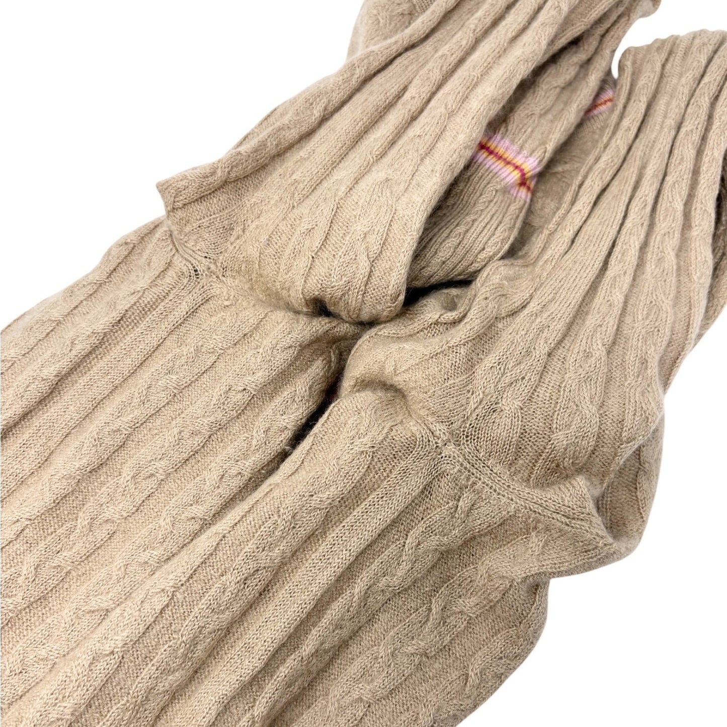 Christian Dior Vintage 2004 Logo Cashmere Knit Sweater Top #36 Beige 901996