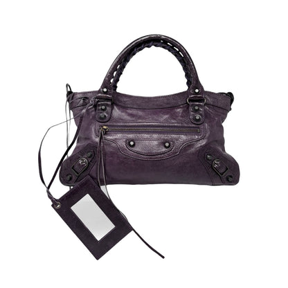 Balenciaga Vintage Classic City Mirror 2way Shoulder Leather Bag Purple 902462