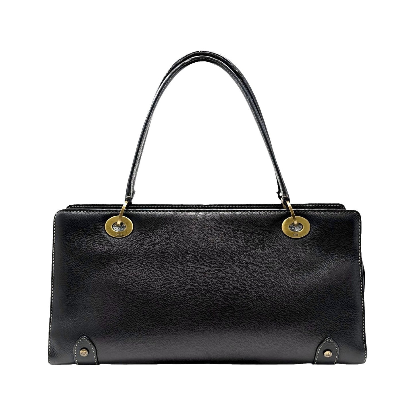 Christian Dior Vintage 2002 East West Lady Dior Shoulder Bag Black 902076
