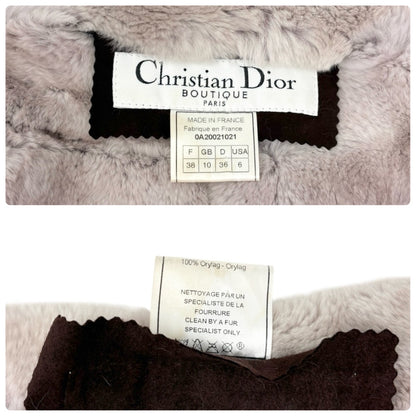 Christian Dior Vintage 2000 Cropped Fur Jacket #38 Dark Purple Suede 902361