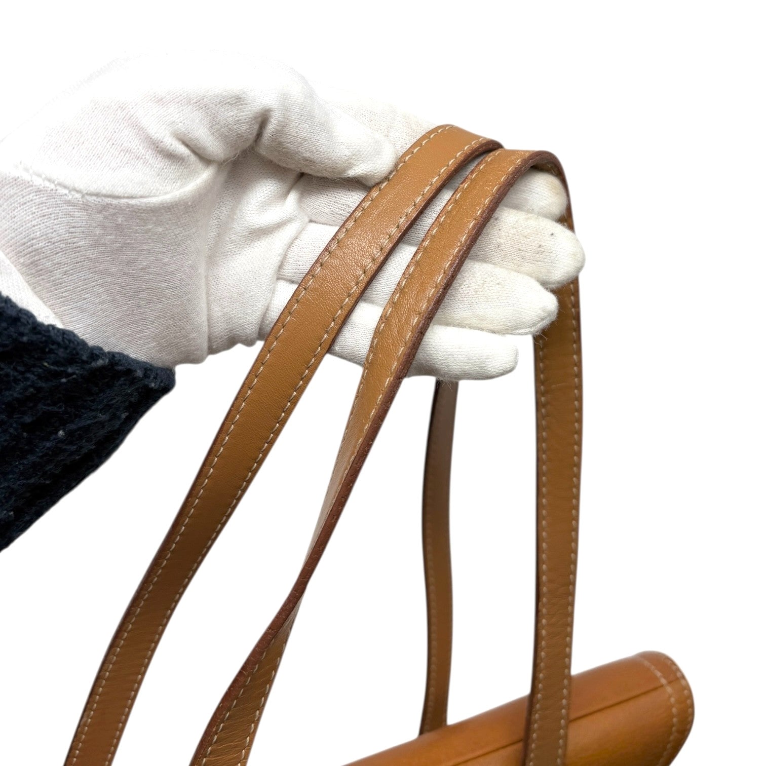 Christian Dior Vintage 2002 Logo Saddle Shoulder Tote Bag Camel Gold Leather