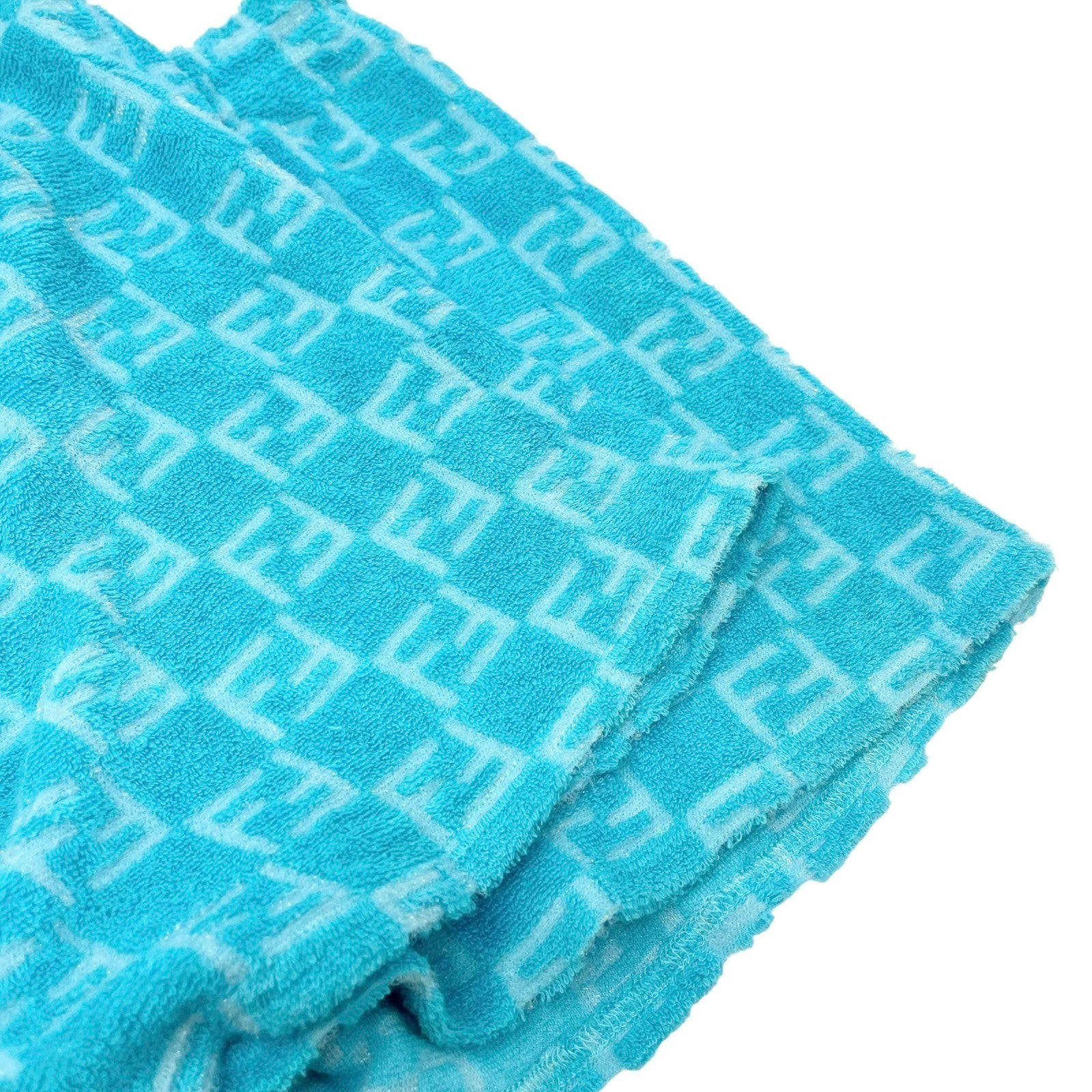 FENDI Vintage Zucchino Monogram Tank Top Short Pants Set #40 #44 Cropped Blue