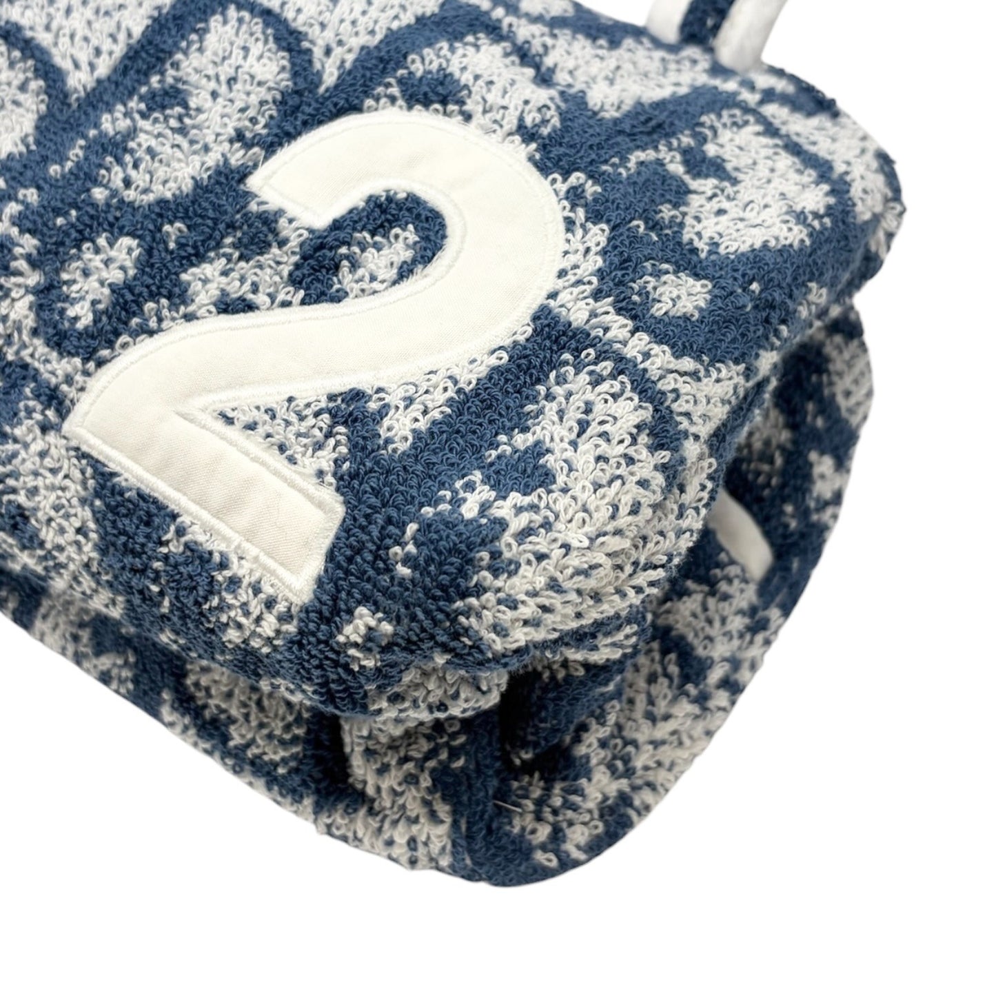 Christian Dior Vintage Trotter Monogram Terry Cloth Mini Bag Blue White 902100