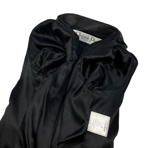 Christian Dior Vintage Bondage Logo Leather Jacket #36 Black Silver Rank AB