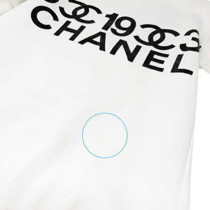 CHANEL Vintage CC Logo Sweatshirt Top White Black Cotton Long Sleeve 901974