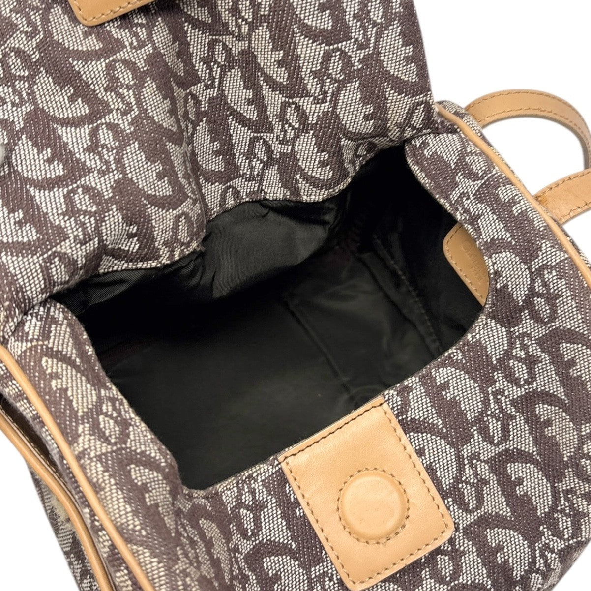 Christian Dior Vintage 2001 Trotter Monogram Mini D Charm Bag Handbag Beige