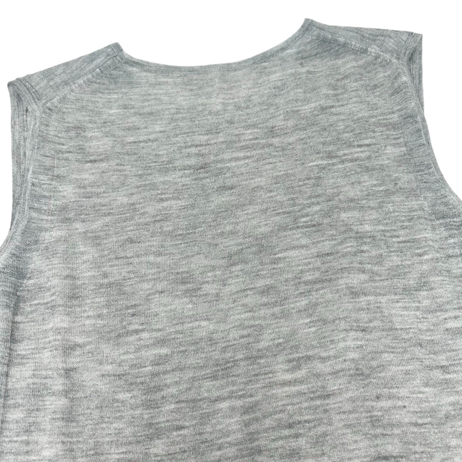 CHANEL Vintage 2012 CC Logo Cardigan Tank Top Set #34 Gray Cashmere Stitch