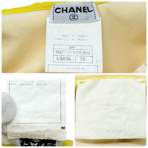 CHANEL Vintage 97P CC Mark Swimsuit Bodysuit #38 One-piece Yellow Nylon Rank AB