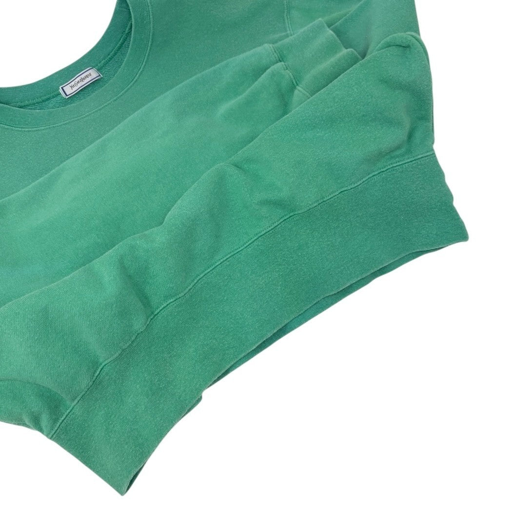 Yves Saint Laurent Vintage Logo Long Sleeve Sweatshirt Top #M  Green 902898