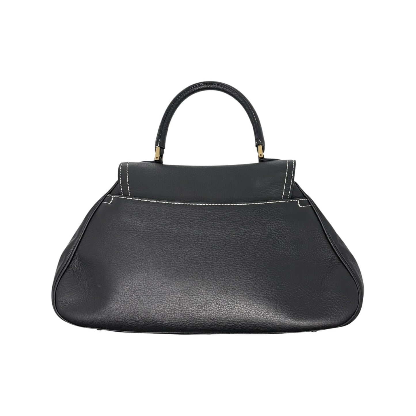 Christian Dior Vintage Double Saddle Stitch 2way Bag  Black Leather 902446
