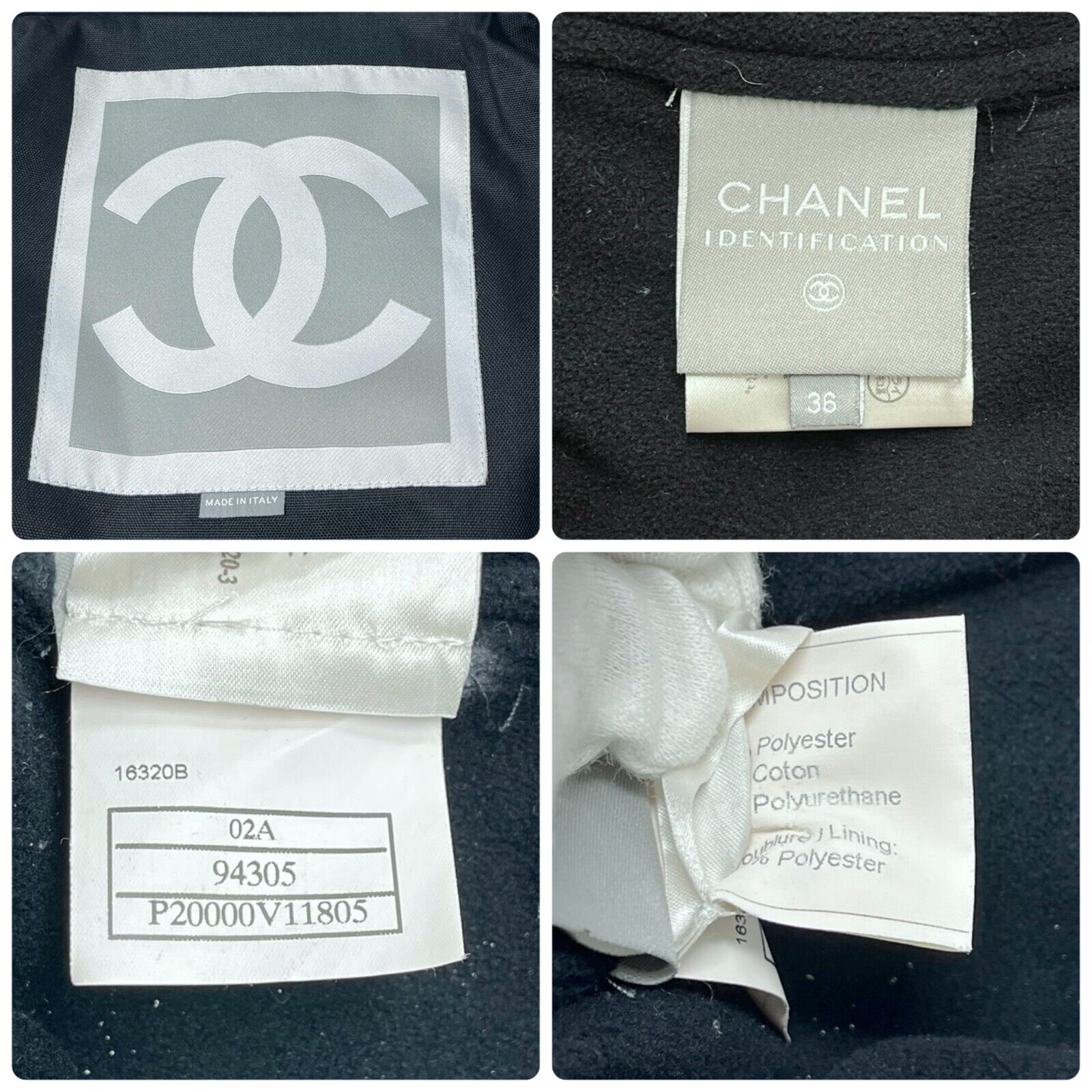 CHANEL Sport Vintage 02A CC Logo Zipped Hoodie Jacket Coat #36 Black Polyester