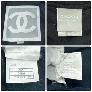 CHANEL Sport Vintage 02A CC Logo Zipped Hoodie Jacket Coat #36 Black Polyester