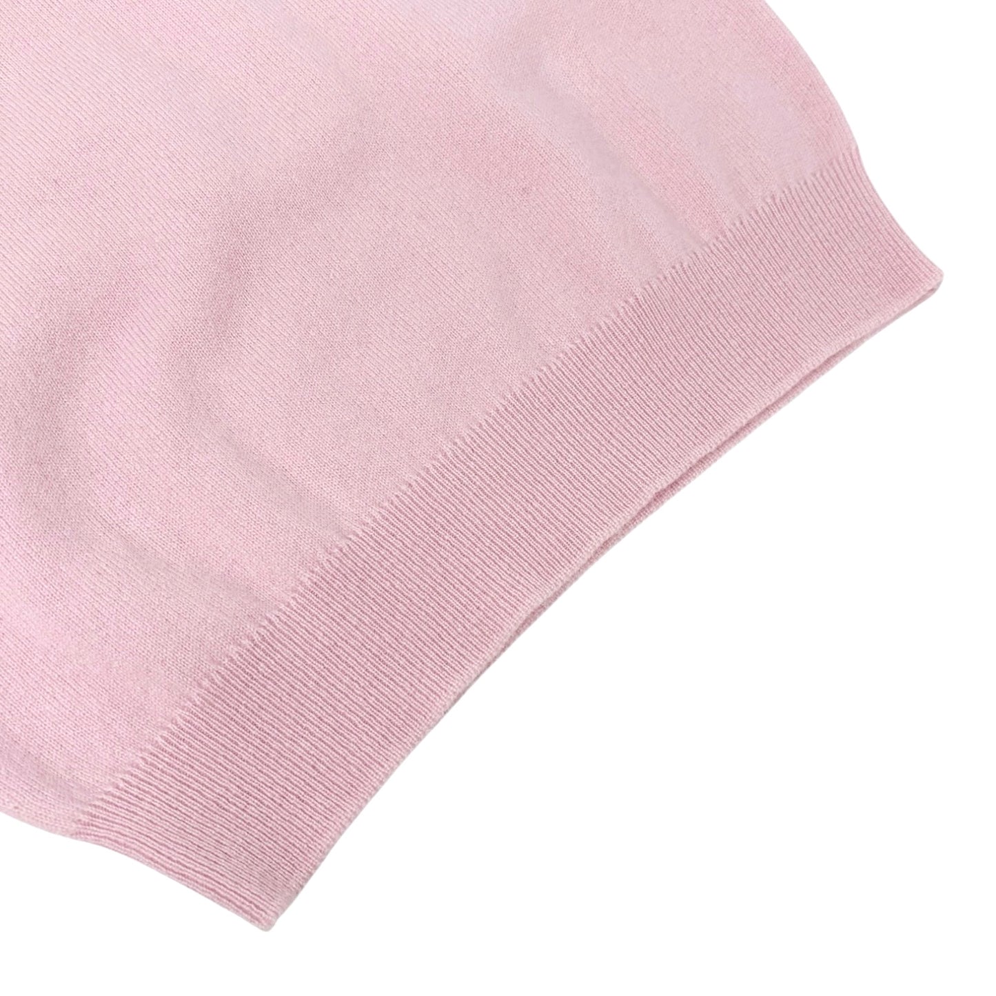 CHANEL Vintage 96C CC Logo Button Cashmere Knit Tank Top #38 Pink Cream