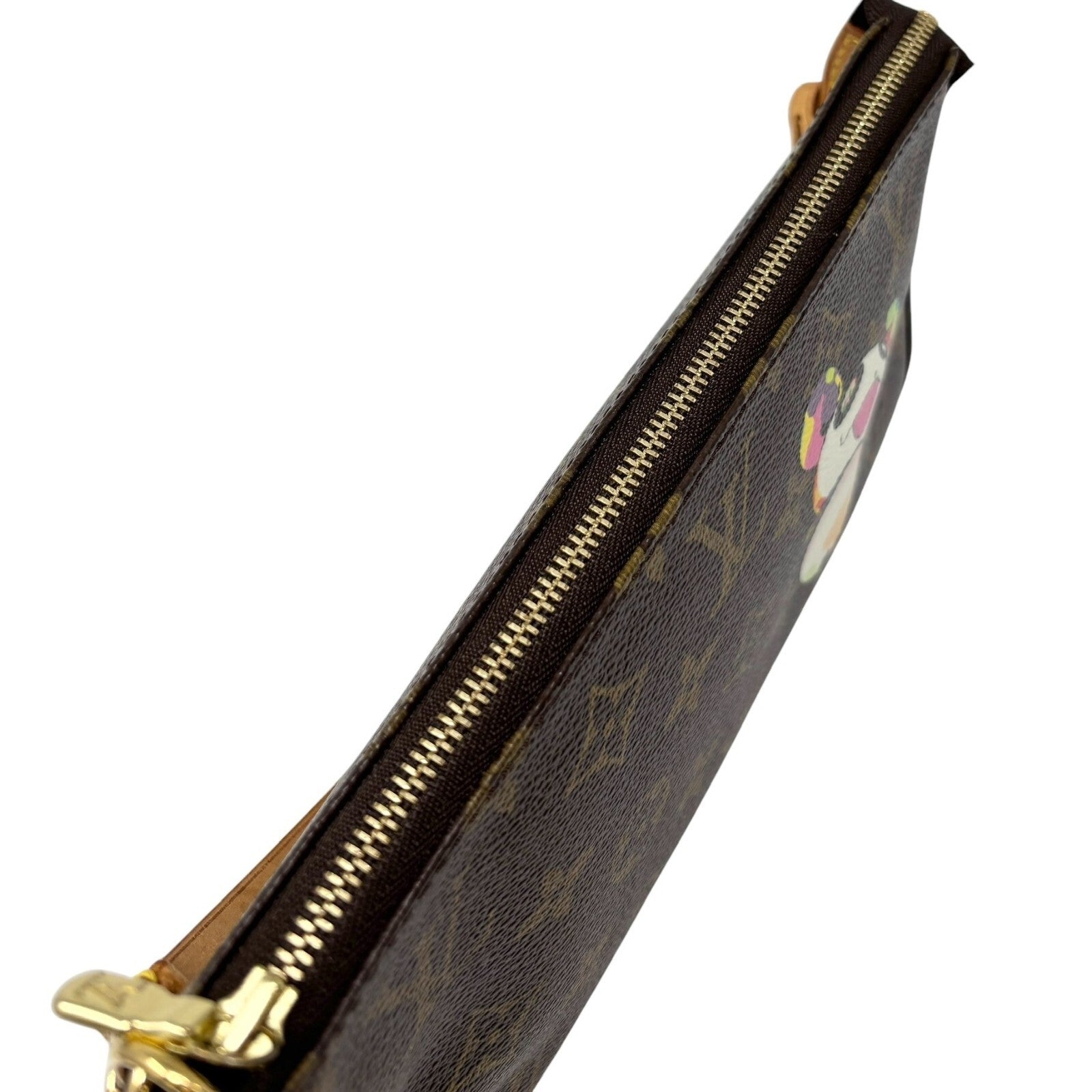 LOUIS VUITTON Vintage 2004 Monogram Shoulder Bag Pochette Brown Takashi Murakami